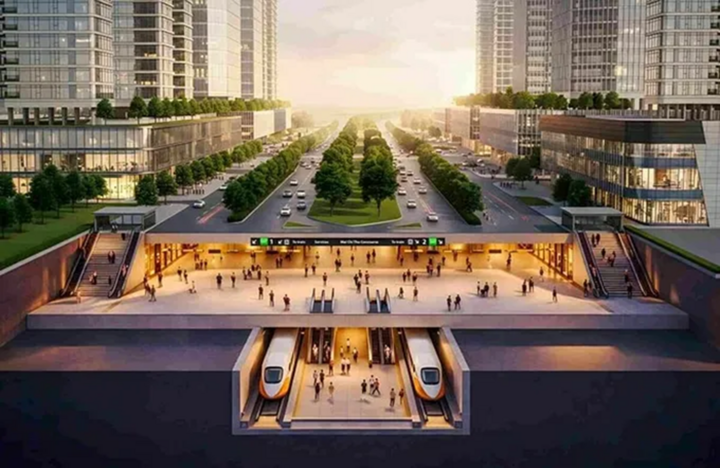 Thu Thiem Station to Connect Three Rail Lines, with Plans for a Commercial and Service Complex